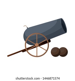 Vector illustration of cannon and war logo. Set of cannon and gun stock vector illustration.
