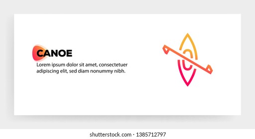 VECTOR ILLUSTRATION OF CANOE ICON CONCEPT