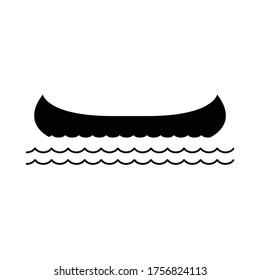 Vector Illustration of a canoe in water