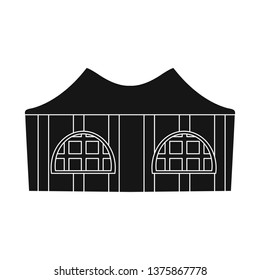 Vector illustration of canopy and tent icon. Set of canopy and cover vector icon for stock.