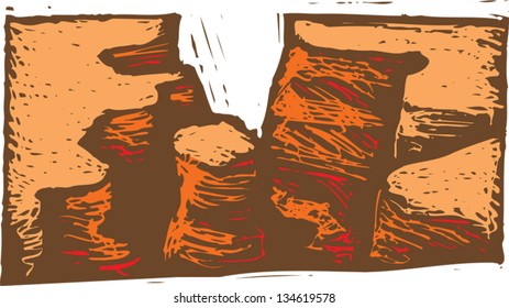Vector illustration of Canyon