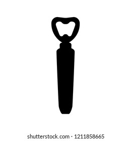 Vector illustration of  cap catcher beer opener. Black silhouette, white background
