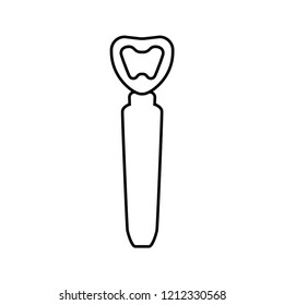 Vector illustration of  cap catcher beer opener. Black outline, white background