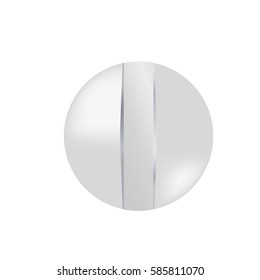 Vector illustration. Cap screws with a vertical slit, the convex, matte surface.
