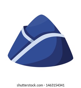 Vector illustration of cap and soldier sign. Set of cap and forage stock symbol for web.
