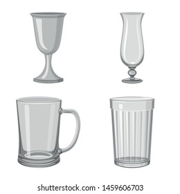 Vector illustration of capacity and glassware icon. Collection of capacity and restaurant vector icon for stock.