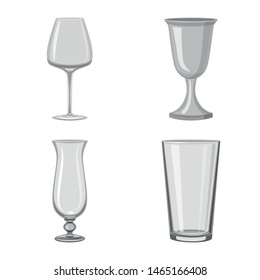 Vector illustration of capacity and glassware icon. Set of capacity and restaurant stock vector illustration.