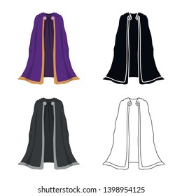 Vector illustration of cape and emperor logo. Set of cape and spartan stock symbol for web.