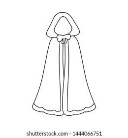 Vector illustration of cape and princess icon. Set of cape and queen vector icon for stock.