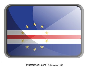 Vector illustration of Cape Verde flag on white background.
