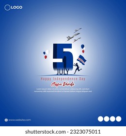 Vector illustration of Cape Verde Independence Day 5 July social media story feed mockup template