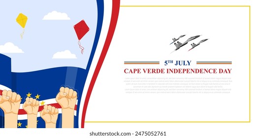 Vector illustration of Cape Verde Independence Day social media feed template