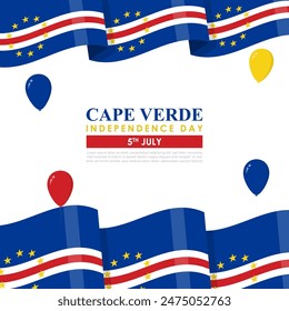 Vector illustration of Cape Verde Independence Day social media feed template