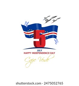 Vector illustration of Cape Verde Independence Day social media feed template