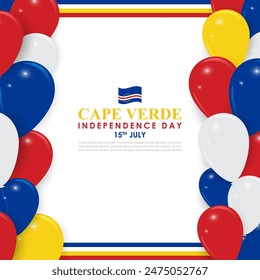 Vector illustration of Cape Verde Independence Day social media feed template