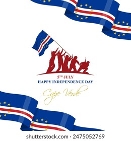 Vector illustration of Cape Verde Independence Day social media feed template