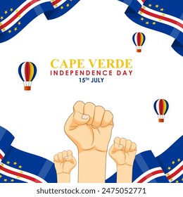 Vector illustration of Cape Verde Independence Day social media feed template