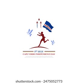 Vector illustration of Cape Verde Independence Day social media feed template