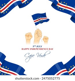 Vector illustration of Cape Verde Independence Day social media feed template