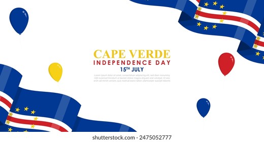 Vector illustration of Cape Verde Independence Day social media feed template