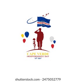 Vector illustration of Cape Verde Independence Day social media feed template