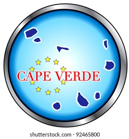 Vector Illustration for Cape Verde, Round Button.