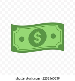 Vector illustration of Cape Verdean Escudo banknote in green color on transparent background (PNG).