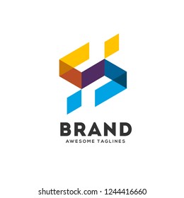 Vector illustration capital letter S isometric logo design.
