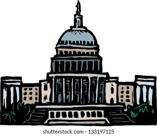 Vector illustration of Capitol building