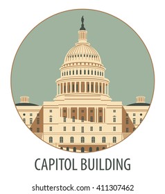 Vector illustration Capitol Building in Washington, DC