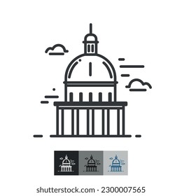 Vector illustration of a capitol. Line style icon.