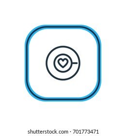 Vector Illustration Of Cappuccino Outline. Beautiful Drink Element Also Can Be Used As Saucer Element.