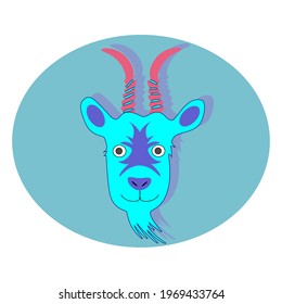 Vector illustration of capricorn for horoscope. Astrological funny illustration.