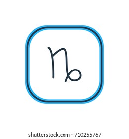 Vector Illustration Of Capricorn Outline. Beautiful Constellation Element Also Can Be Used As Goat Element.