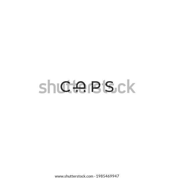 Vector Illustration Caps Wordmark Stock Vector (Royalty Free
