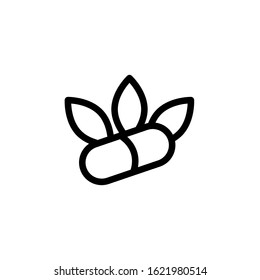Vector illustration, capsule icon. Line design template