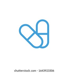Vektorillustration, Kapselsymbol. Liniendesign-Vorlage