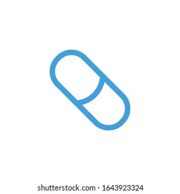 Icono de la cápsula, ilustración vectorial. Plantilla de diseño de línea