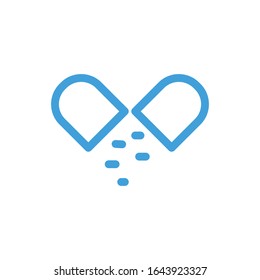 Vector illustration, capsule icon. Line design template