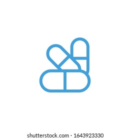 Vector illustration, capsule icon. Line design template