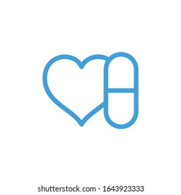 Icono de la cápsula, ilustración vectorial. Plantilla de diseño de línea