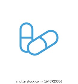 Vector illustration, capsule icon. Line design template