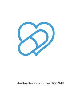 Vector illustration, capsule icon. Line design template