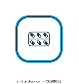 Vector Illustration Of Capsule Outline. Beautiful Medicine Element Also Can Be Used As Medicine  Element.