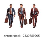 A vector illustration capturing the essence of success and wealth, featuring a confident businessman with a briefcase, ready to conquer the corporate world