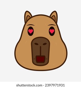Vektorgrafik von Capybara mit unterschiedlichen Emotionen
