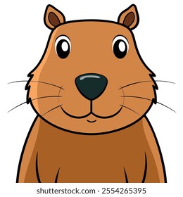 Vector illustration of a capybara in the foreground, captured in a clean and detailed style, perfect for wildlife, educational, and nature-themed projects.







