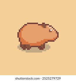 Ilustración vectorial de capibara con Pixel Art Design, perfecto para diseños temáticos de activos de juego