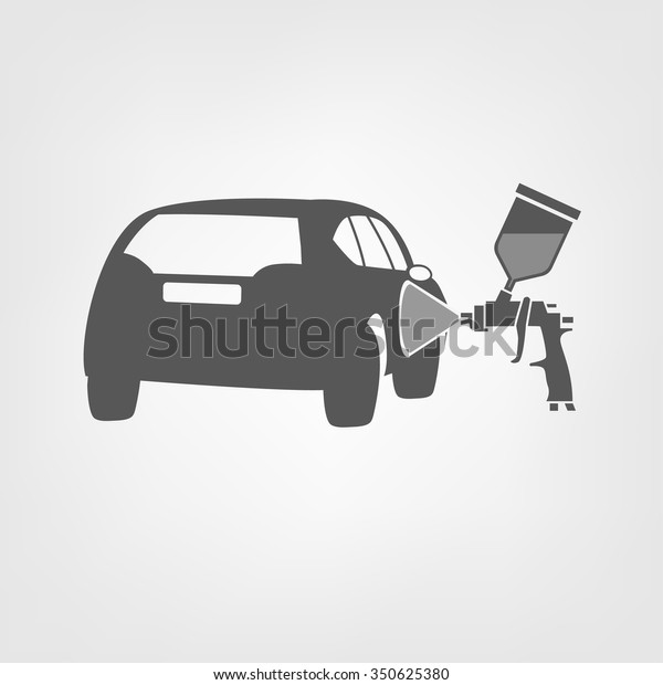 Vector illustration of a car\
body repair. Automotive concept useful for a pictogram, icon,\
logotype or signboard design.Transportation collection in gray\
color
