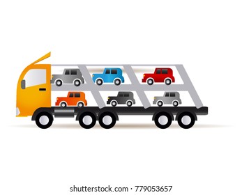 Vector illustration of Car Carrier Trailer